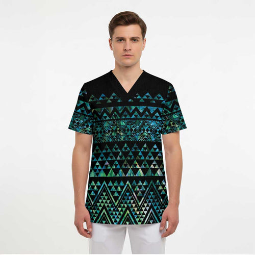 Maori Niho Taniwha Te Wheiao Scrub Top Paua Shell - Aussie Hoodie