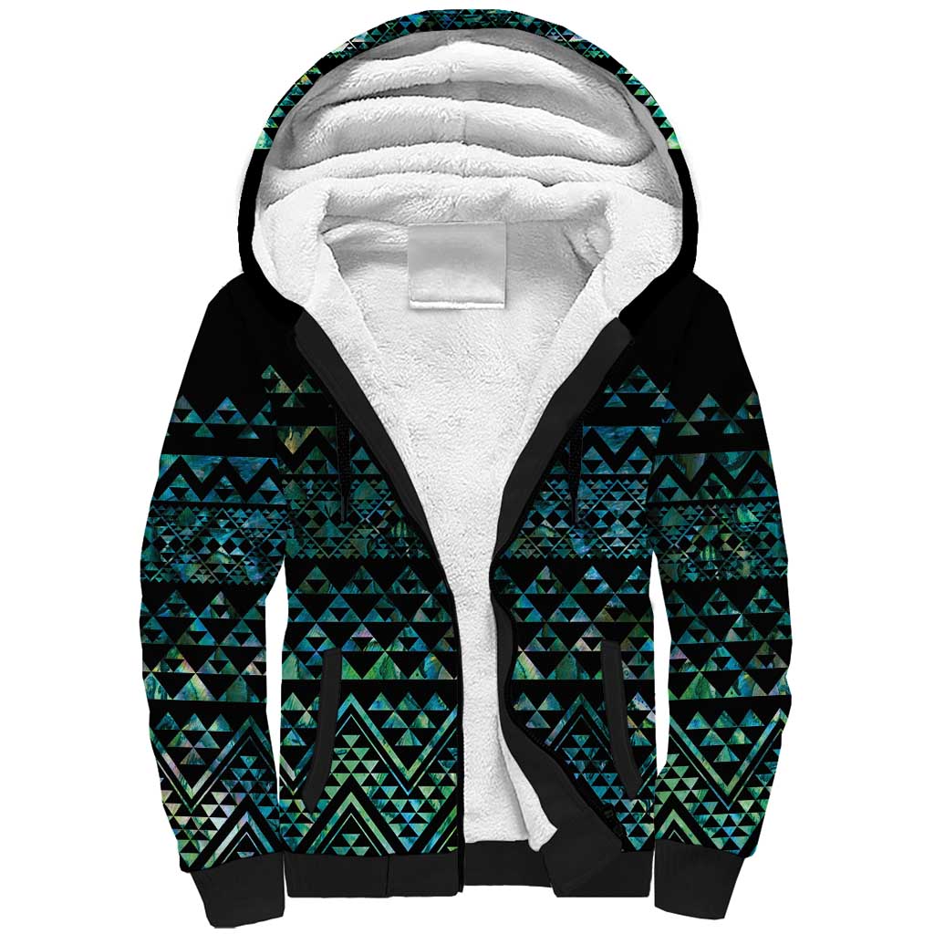 Maori Niho Taniwha Te Wheiao Sherpa Hoodie Paua Shell - Aussie Hoodie