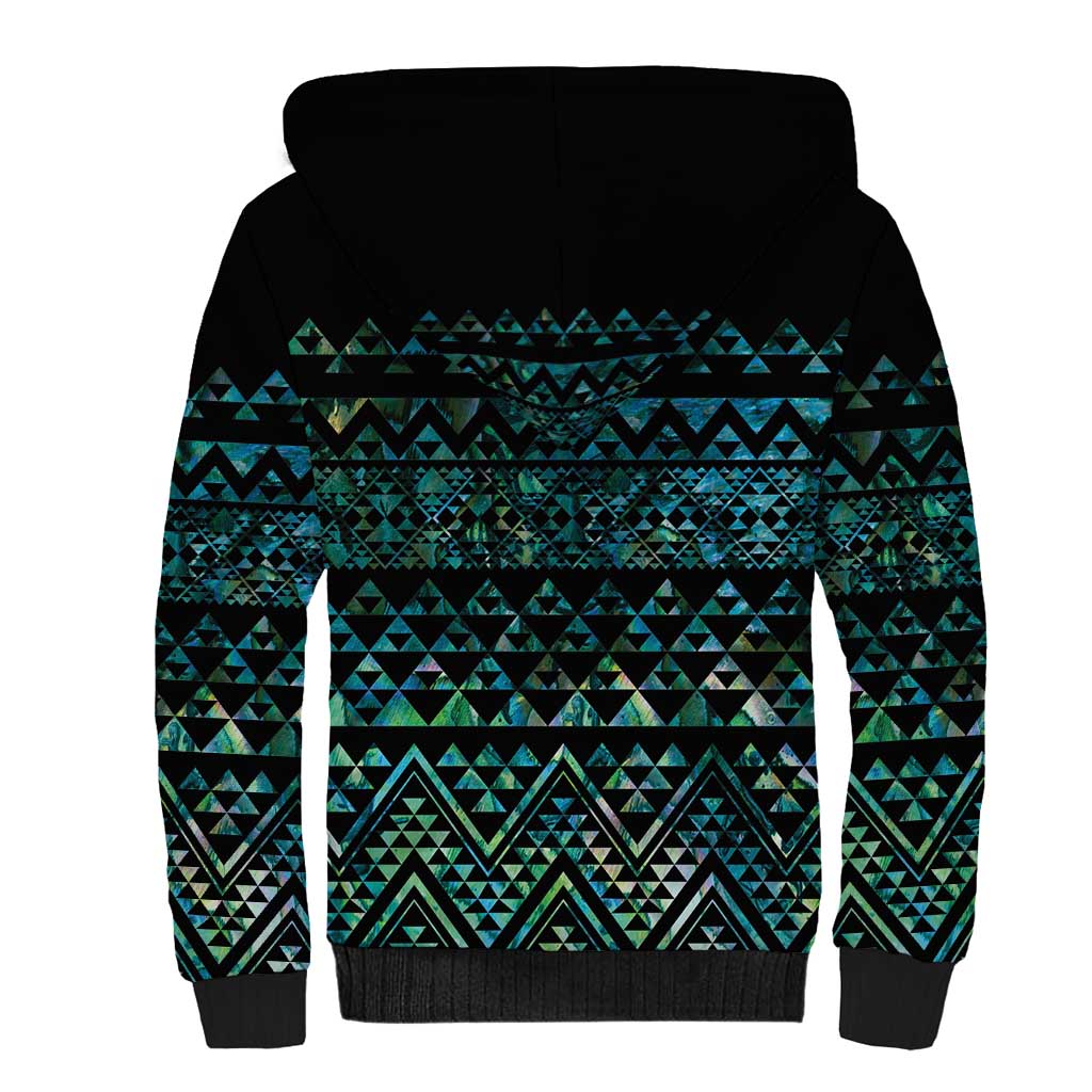 Maori Niho Taniwha Te Wheiao Sherpa Hoodie Paua Shell - Aussie Hoodie
