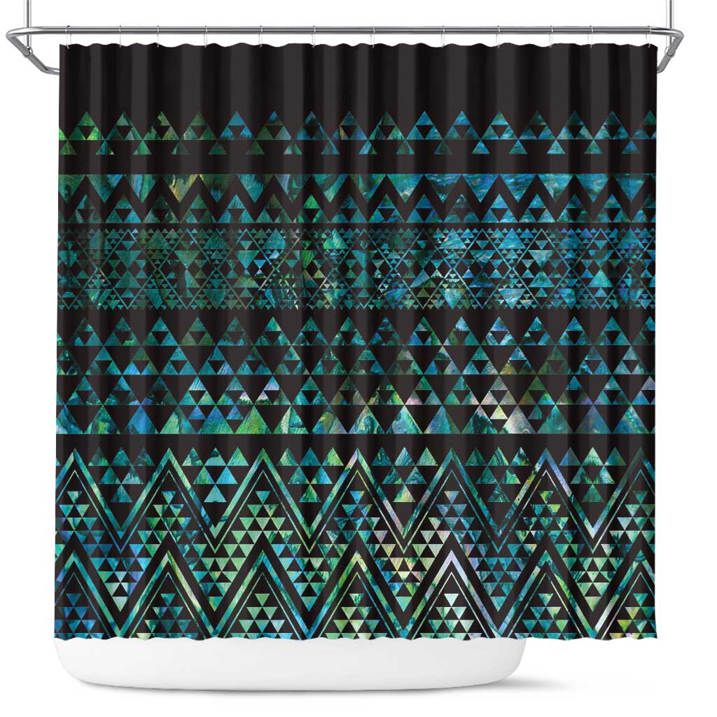 Maori Niho Taniwha Te Wheiao Shower Curtain Paua Shell - Aussie Hoodie