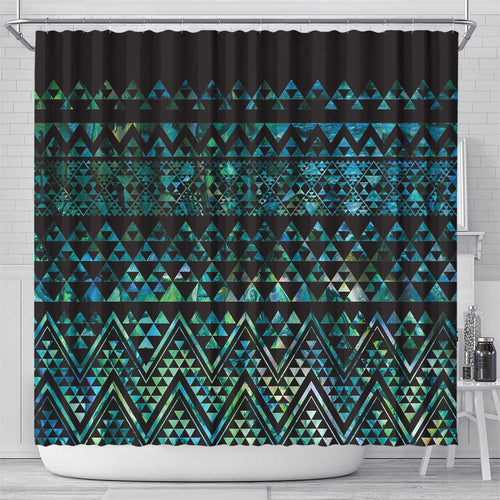Maori Niho Taniwha Te Wheiao Shower Curtain Paua Shell - Aussie Hoodie
