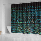 Maori Niho Taniwha Te Wheiao Shower Curtain Paua Shell - Aussie Hoodie