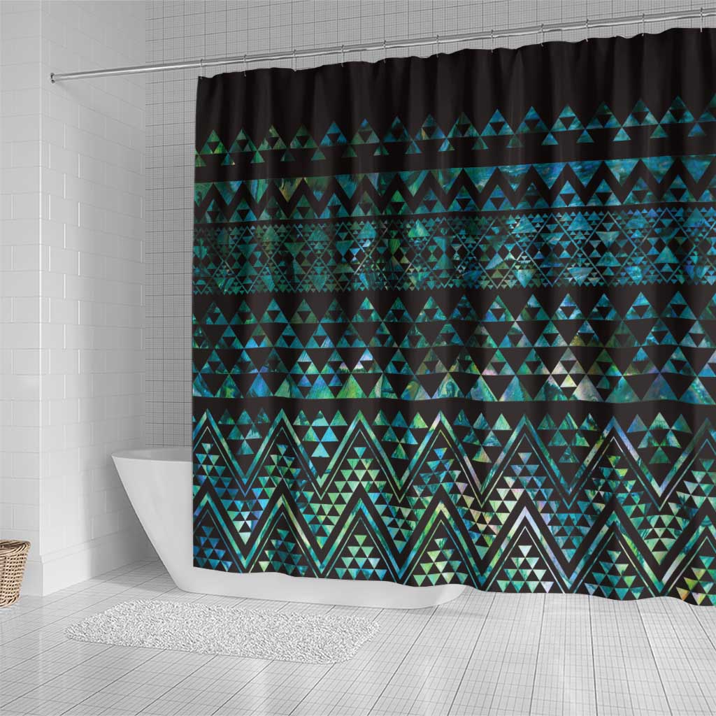 Maori Niho Taniwha Te Wheiao Shower Curtain Paua Shell - Aussie Hoodie