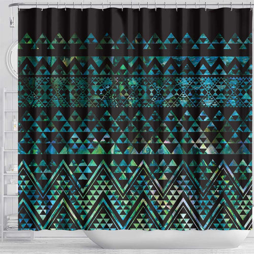 Maori Niho Taniwha Te Wheiao Shower Curtain Paua Shell - Aussie Hoodie
