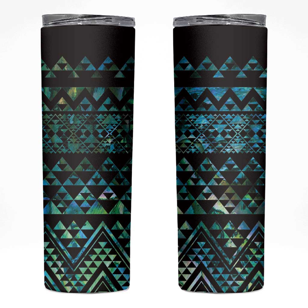 Maori Niho Taniwha Te Wheiao Skinny Tumbler Paua Shell - Aussie Hoodie