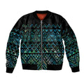 Maori Niho Taniwha Te Wheiao Sleeve Zip Bomber Jacket Paua Shell - Aussie Hoodie
