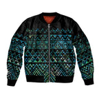 Maori Niho Taniwha Te Wheiao Sleeve Zip Bomber Jacket Paua Shell - Aussie Hoodie