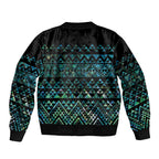 Maori Niho Taniwha Te Wheiao Sleeve Zip Bomber Jacket Paua Shell - Aussie Hoodie
