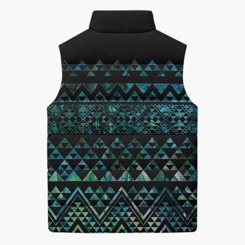 Maori Niho Taniwha Te Wheiao Sleeveless Puffer Jacket Paua Shell - Aussie Hoodie