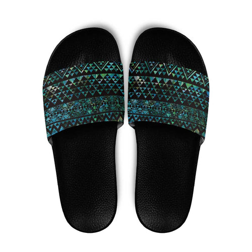 Maori Niho Taniwha Te Wheiao Slide Sandals Paua Shell - Aussie Hoodie