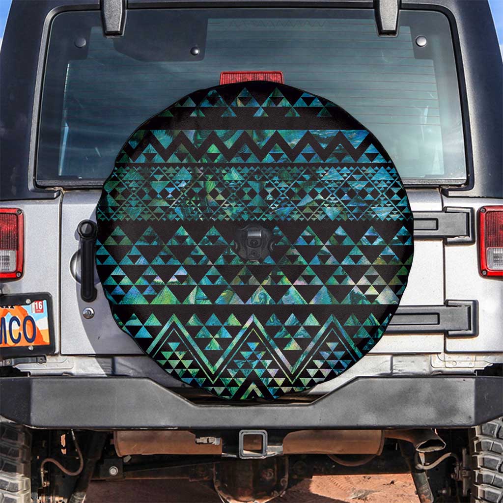 Maori Niho Taniwha Te Wheiao Spare Tire Cover Paua Shell - Aussie Hoodie