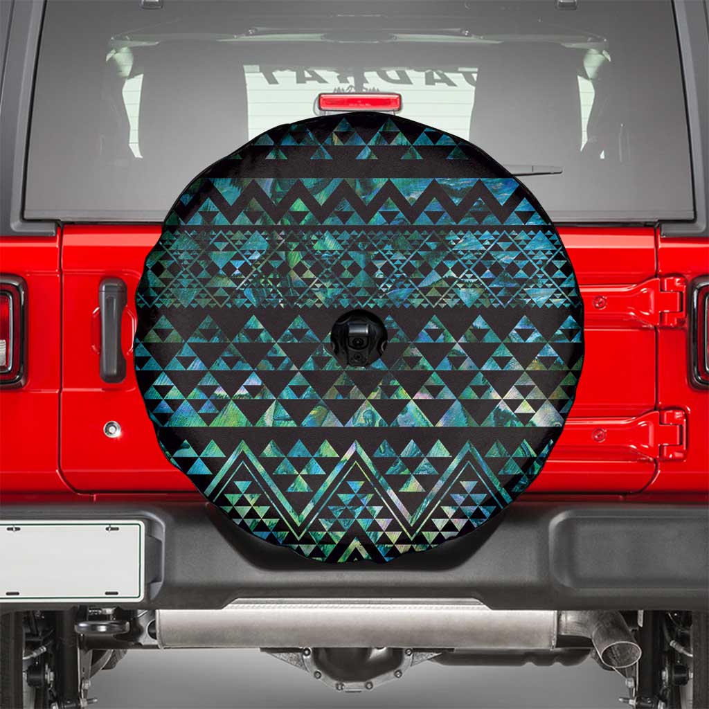 Maori Niho Taniwha Te Wheiao Spare Tire Cover Paua Shell - Aussie Hoodie