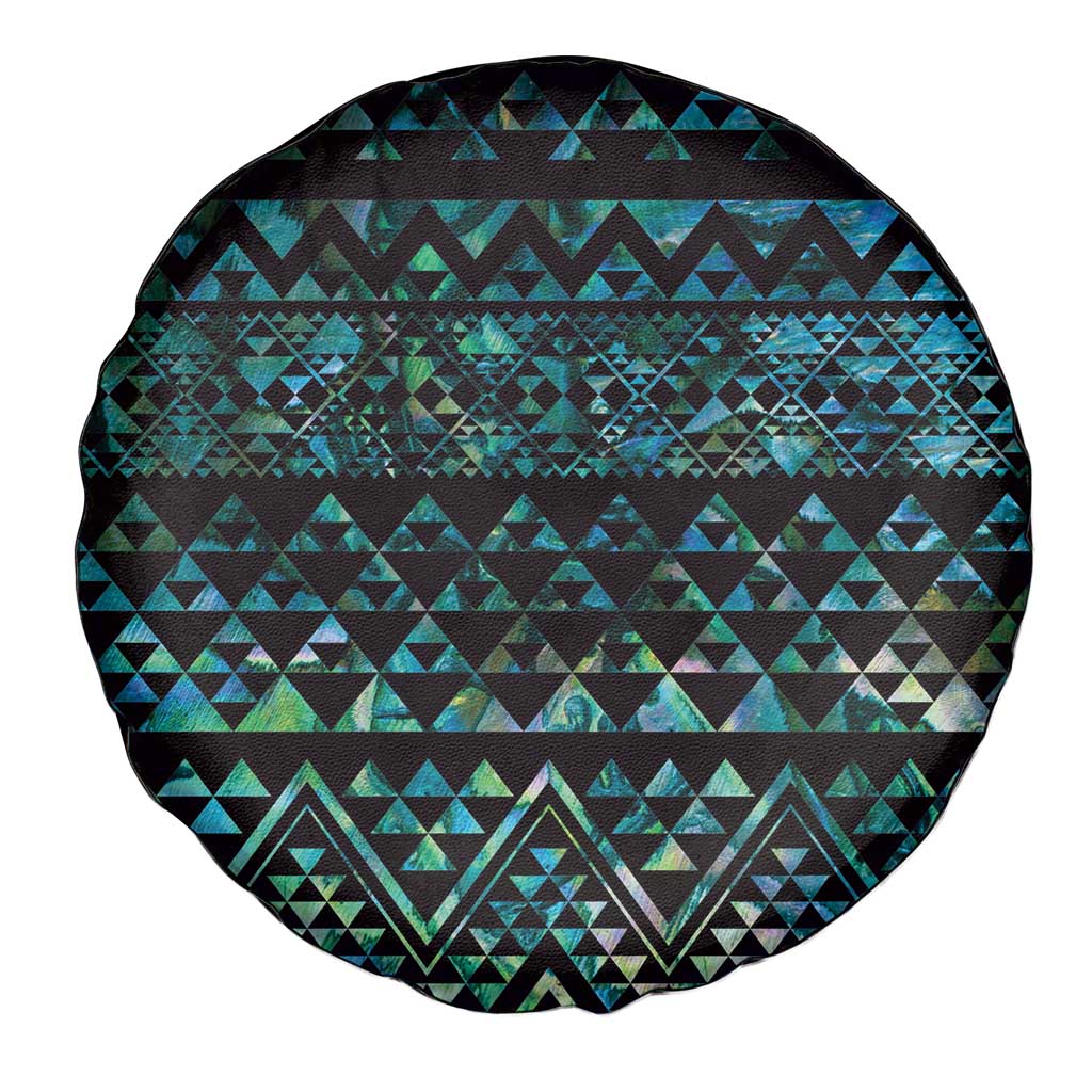 Maori Niho Taniwha Te Wheiao Spare Tire Cover Paua Shell - Aussie Hoodie