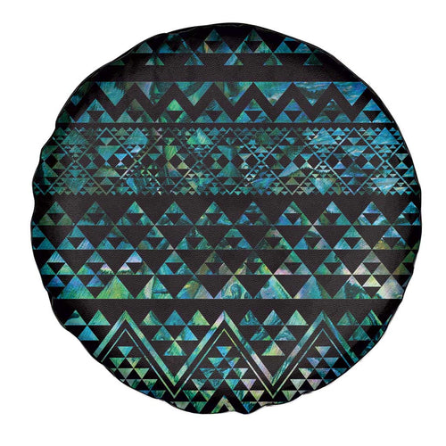 Maori Niho Taniwha Te Wheiao Spare Tire Cover Paua Shell - Aussie Hoodie