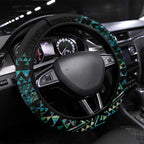 Maori Niho Taniwha Te Wheiao Steering Wheel Cover Paua Shell - Aussie Hoodie