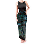 Maori Niho Taniwha Te Wheiao Tank Maxi Dress Paua Shell - Aussie Hoodie