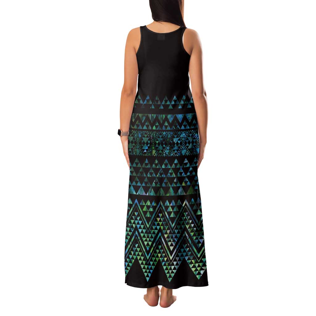 Maori Niho Taniwha Te Wheiao Tank Maxi Dress Paua Shell - Aussie Hoodie