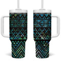 Maori Niho Taniwha Te Wheiao Tumbler With Handle Paua Shell - Aussie Hoodie