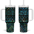 Maori Niho Taniwha Te Wheiao Tumbler With Handle Paua Shell - Aussie Hoodie