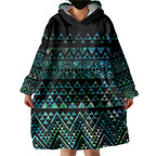 Maori Niho Taniwha Te Wheiao Wearable Blanket Hoodie Paua Shell - Aussie Hoodie