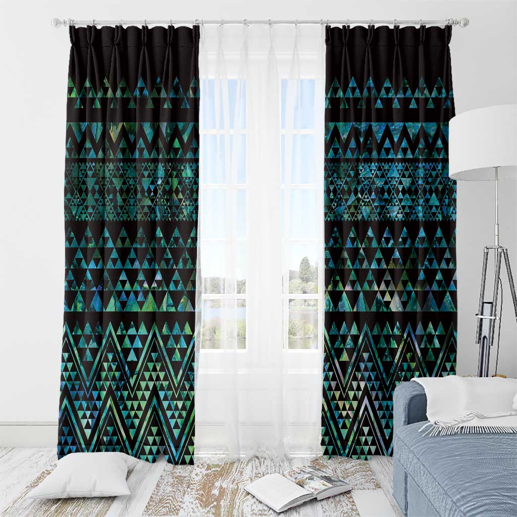 Maori Niho Taniwha Te Wheiao Window Curtain Paua Shell - Aussie Hoodie