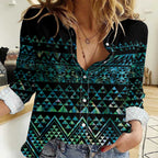 Maori Niho Taniwha Te Wheiao Women Casual Shirt Paua Shell - Aussie Hoodie