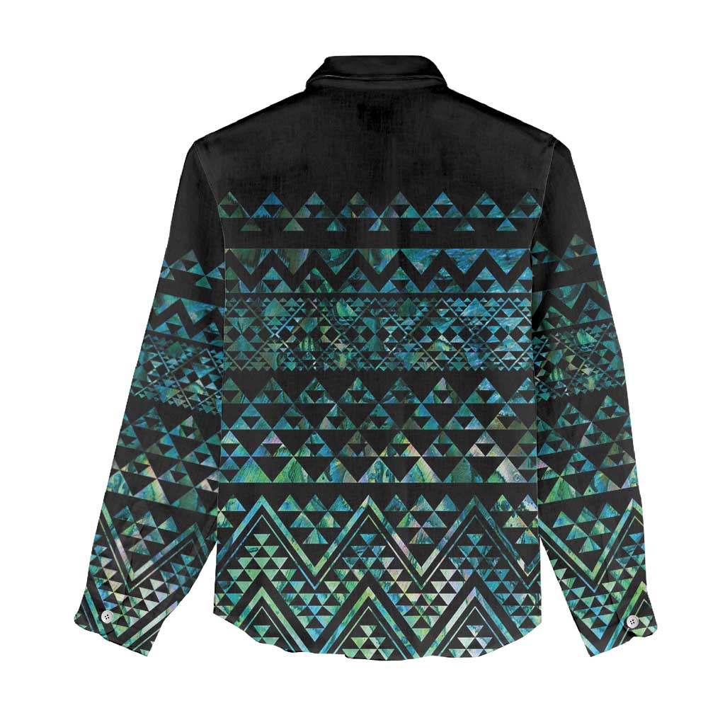 Maori Niho Taniwha Te Wheiao Women Casual Shirt Paua Shell - Aussie Hoodie