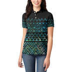 Maori Niho Taniwha Te Wheiao Women Polo Shirt Paua Shell - Aussie Hoodie