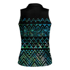 Maori Niho Taniwha Te Wheiao Women Sleeveless Polo Shirt Paua Shell - Aussie Hoodie