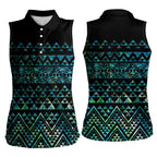 Maori Niho Taniwha Te Wheiao Women Sleeveless Polo Shirt Paua Shell - Aussie Hoodie