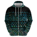 Maori Niho Taniwha Te Wheiao Zip Hoodie Paua Shell - Aussie Hoodie