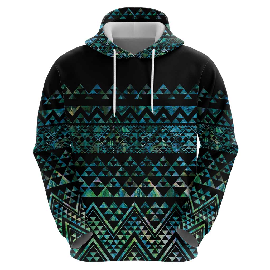 Maori Niho Taniwha Te Wheiao Zip Hoodie Paua Shell - Aussie Hoodie