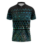 Maori Niho Taniwha Te Wheiao Zipper Polo Shirt Paua Shell - Aussie Hoodie