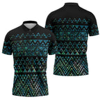Maori Niho Taniwha Te Wheiao Zipper Polo Shirt Paua Shell - Aussie Hoodie