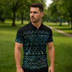 Maori Niho Taniwha Te Wheiao Zipper Polo Shirt Paua Shell - Aussie Hoodie