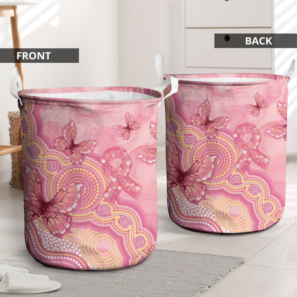 Dreamy Butterfly Collar Australia Breast Cancer Pink Laundry Basket Indigenous Art