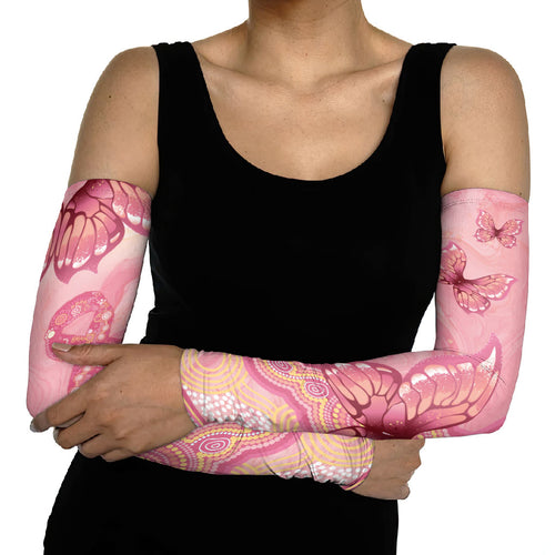Dreamy Butterfly Collar Australia Breast Cancer Pink Arm Sleeves Indigenous Art