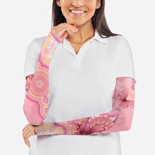 Dreamy Butterfly Collar Australia Breast Cancer Pink Arm Sleeves Indigenous Art
