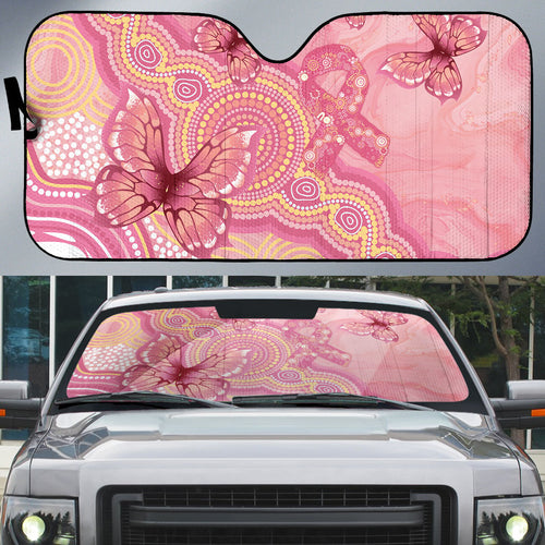 Dreamy Butterfly Collar Australia Breast Cancer Pink Auto Sun Shade Indigenous Art