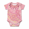 Dreamy Butterfly Collar Australia Breast Cancer Pink Baby Onesie Indigenous Art