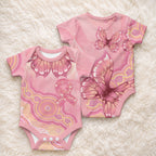 Dreamy Butterfly Collar Australia Breast Cancer Pink Baby Onesie Indigenous Art