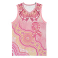 Dreamy Butterfly Collar Australia Breast Cancer Pink Basketball Jersey Indigenous Art