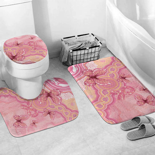 Dreamy Butterfly Collar Australia Breast Cancer Pink Bathroom Set Indigenous Art