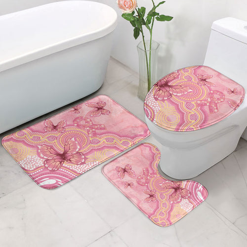 Dreamy Butterfly Collar Australia Breast Cancer Pink Bathroom Set Indigenous Art