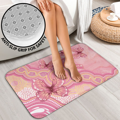 Dreamy Butterfly Collar Australia Breast Cancer Pink Bathroom Set Indigenous Art