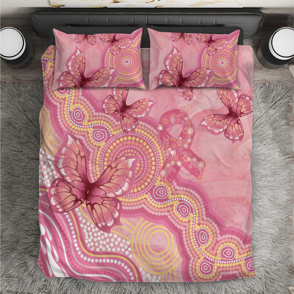 Dreamy Butterfly Collar Australia Breast Cancer Pink Bedding Set Indigenous Art