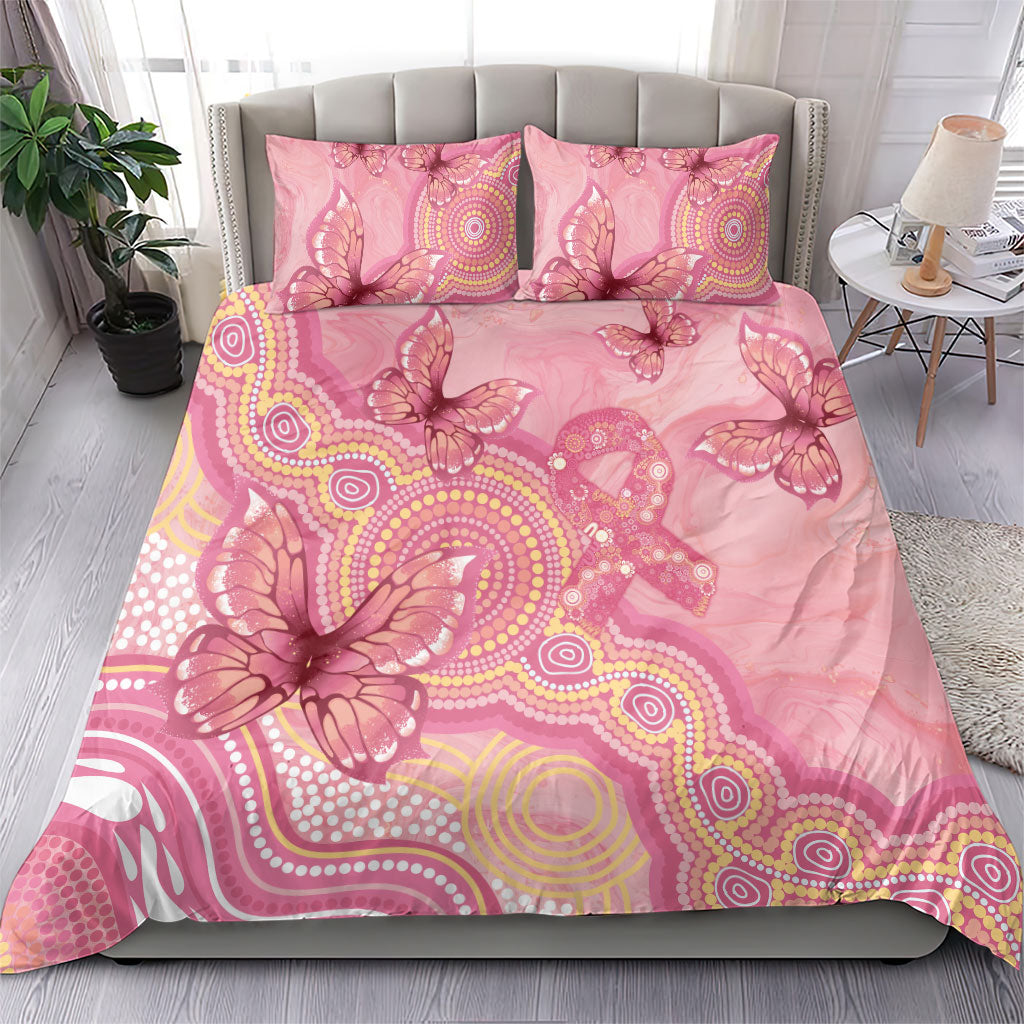 Dreamy Butterfly Collar Australia Breast Cancer Pink Bedding Set Indigenous Art
