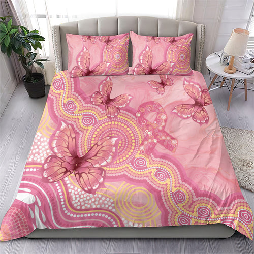 Dreamy Butterfly Collar Australia Breast Cancer Pink Bedding Set Indigenous Art