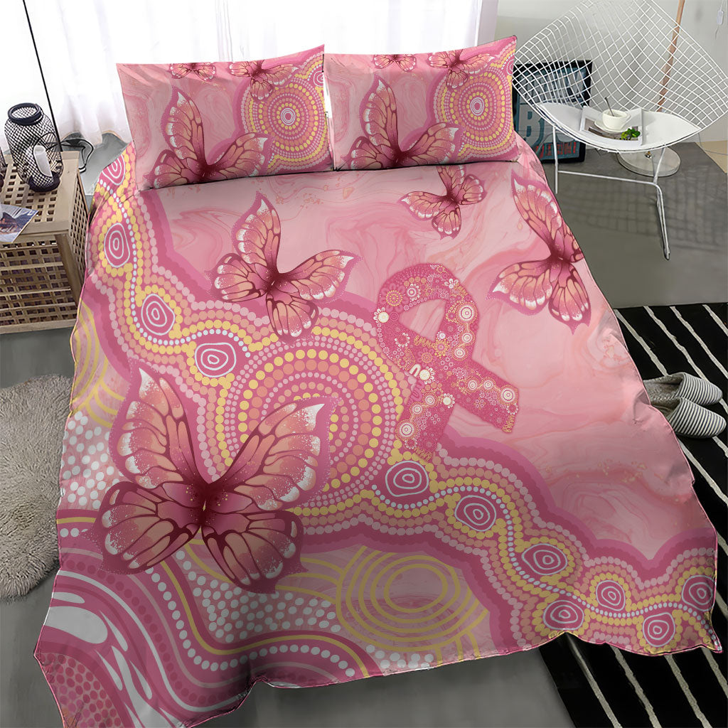 Dreamy Butterfly Collar Australia Breast Cancer Pink Bedding Set Indigenous Art