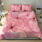 Dreamy Butterfly Collar Australia Breast Cancer Pink Bedding Set Indigenous Art